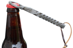 Lightning Bolt Hand Forged Iron Beer Bottle Opener - Great Gift by Evvy Functional Art - evvy-art